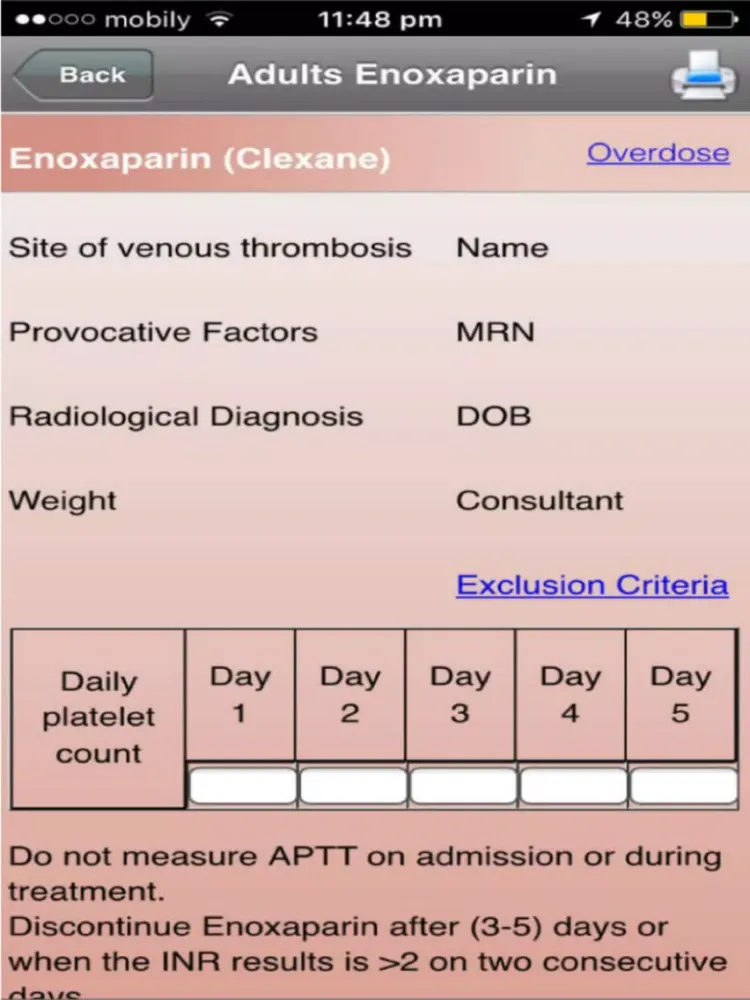 Thrombosis Consult iPad  Screenshots