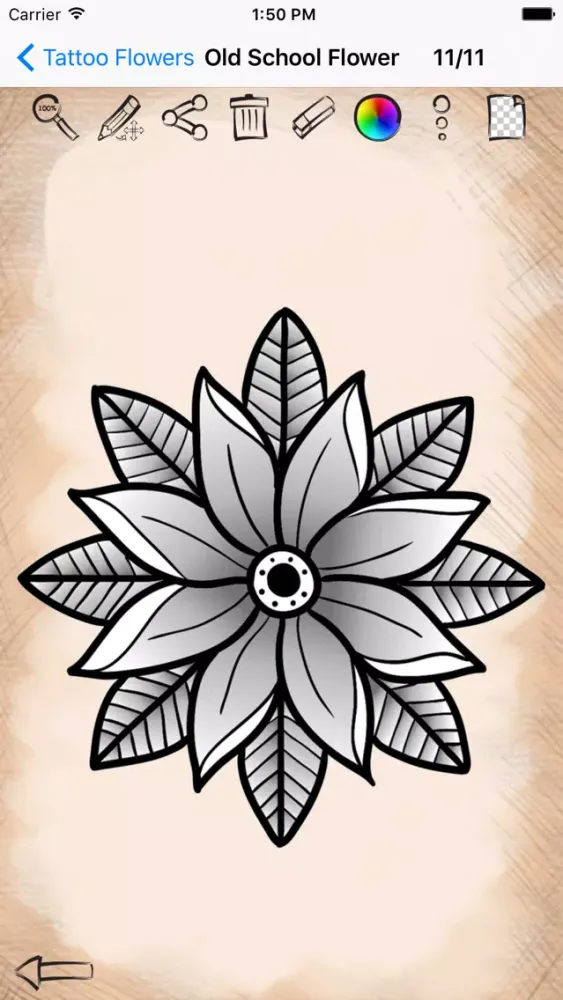 Learning To Draw Flower Tattoo Designs स्क्रीनशॉट
