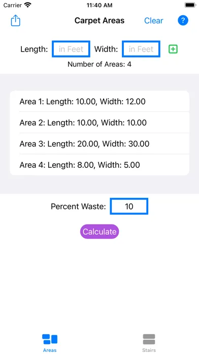 Carpet Measurement Calculator स्क्रीनशॉट