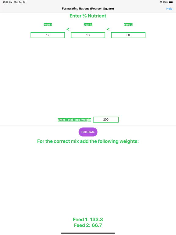Feed Mix Calculator iPad  স্ক্রিনশট