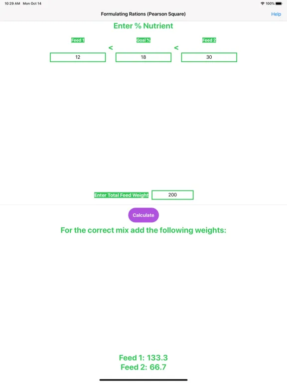 Feed Mix Calculator iPad  سکرین شاٹس