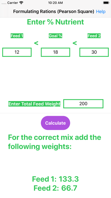 Feed Mix Calculator স্ক্রিনশট