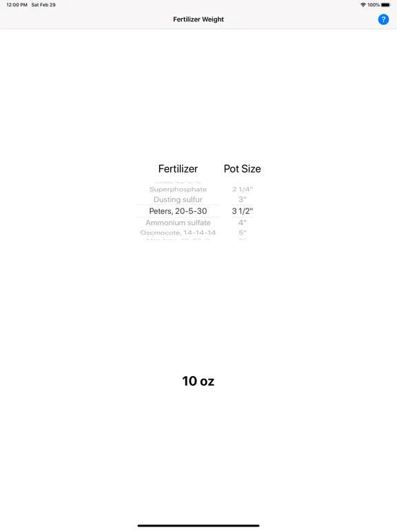Fertilizer Weight by Clay Pot iPad 應用截圖
