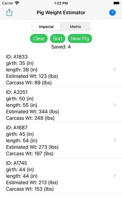 Pig Weight Estimator Ekran Görüntüleri