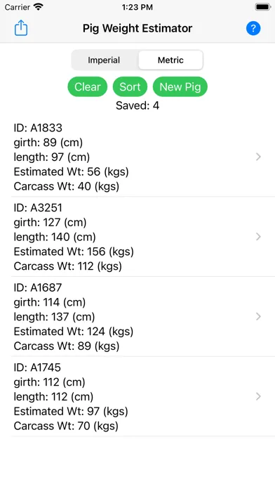 Pig Weight Estimator Ekran Görüntüleri