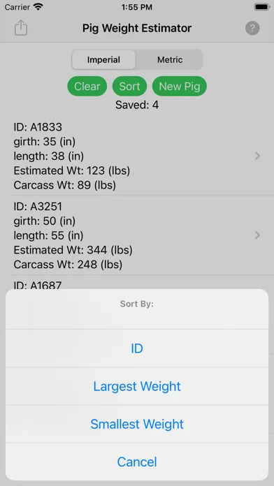 Pig Weight Estimator Ekran Görüntüleri