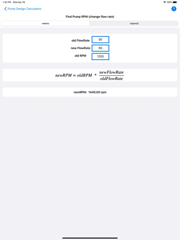 تصاویر Pump Design Calculator iPad 