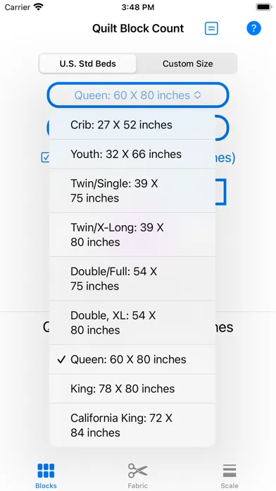 Quilt Block Calculator سکرین شاٹس