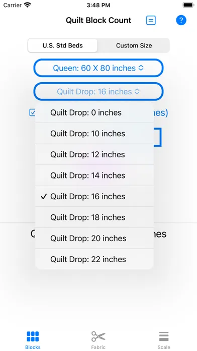 Quilt Block Calculator سکرین شاٹس