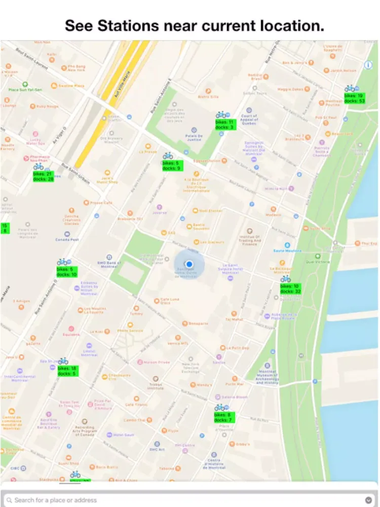 Zrzuty ekranu Bike Stations Montreal iPad 