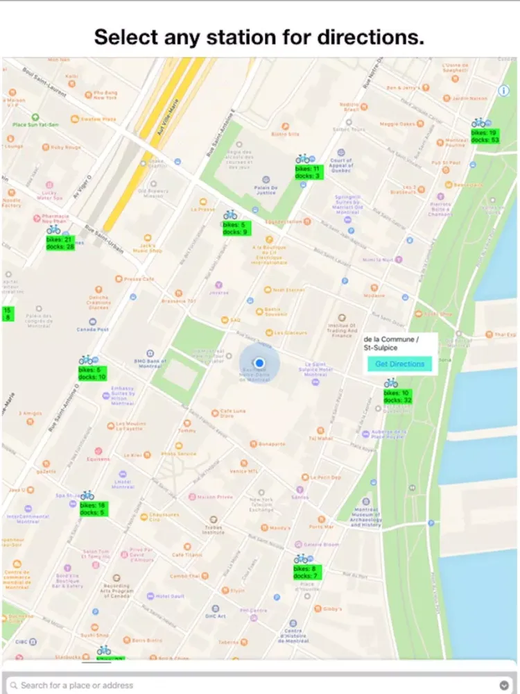 Zrzuty ekranu Bike Stations Montreal iPad 