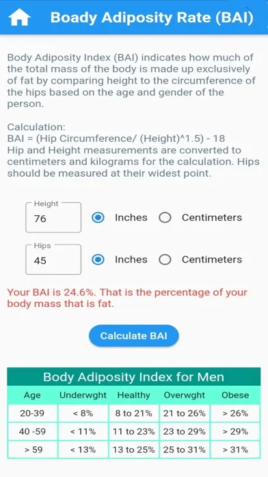 Health & Fitness Calculators سکرین شاٹس
