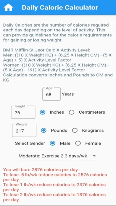 Health & Fitness Calculators سکرین شاٹس