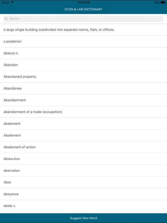 Capturas de tela do Dictionary of Econ and Law iPad 
