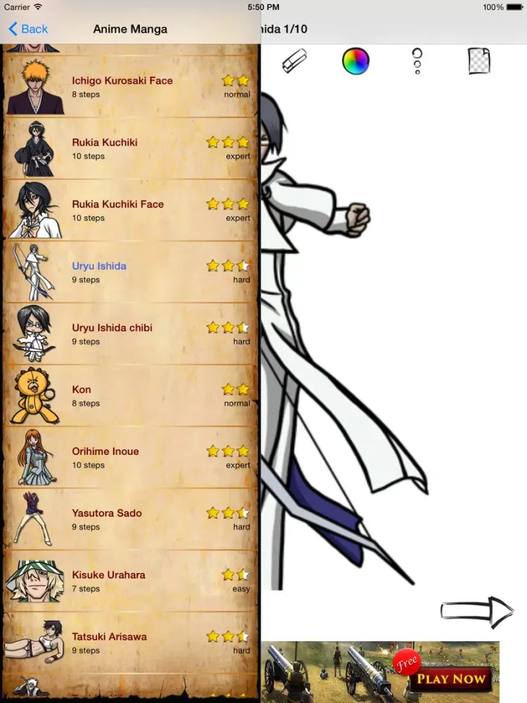 Capturas de pantalla de Drawing Manga and Anime iPad 