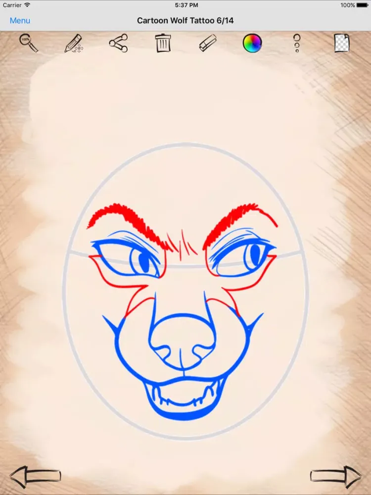 Drawing Tattoo Wolves iPad  스크린샷