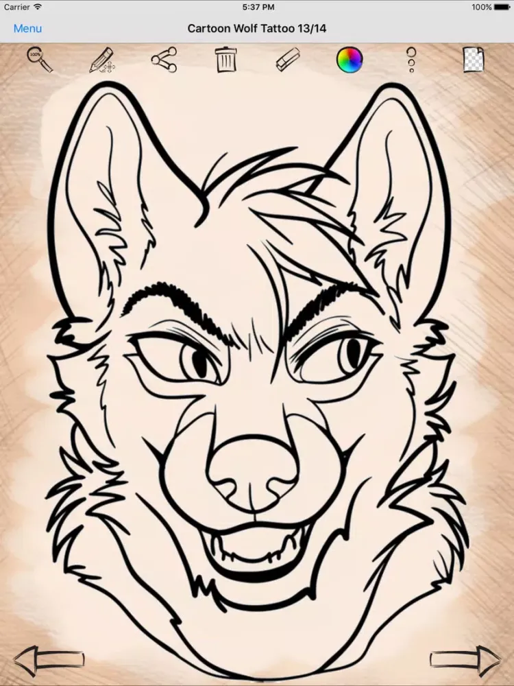 Drawing Tattoo Wolves iPad  스크린샷