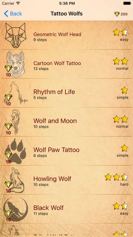 Drawing Tattoo Wolves 스크린샷