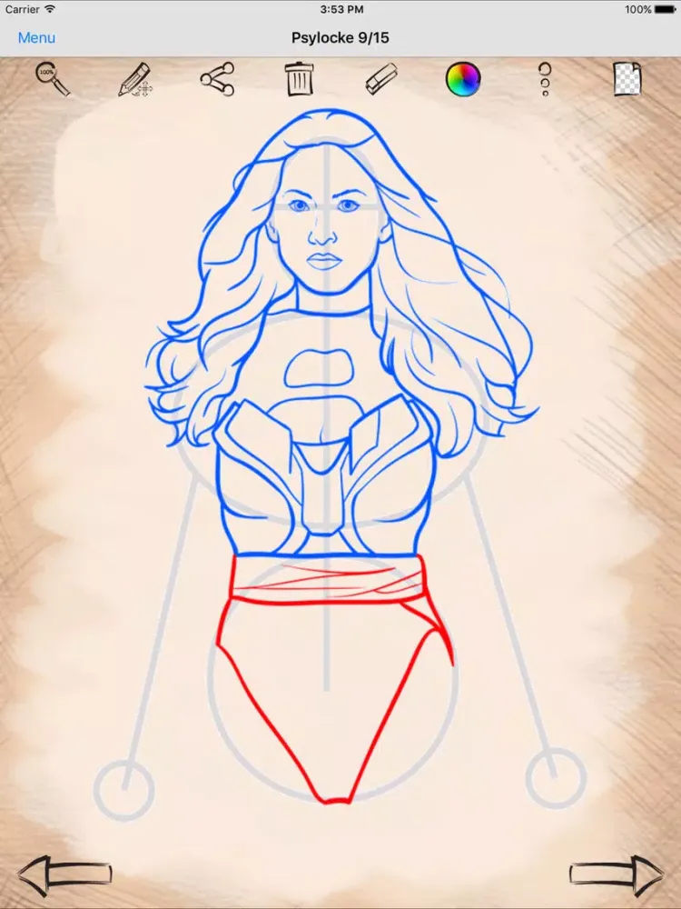 Capturas de tela do Drawing for X-Men iPad 