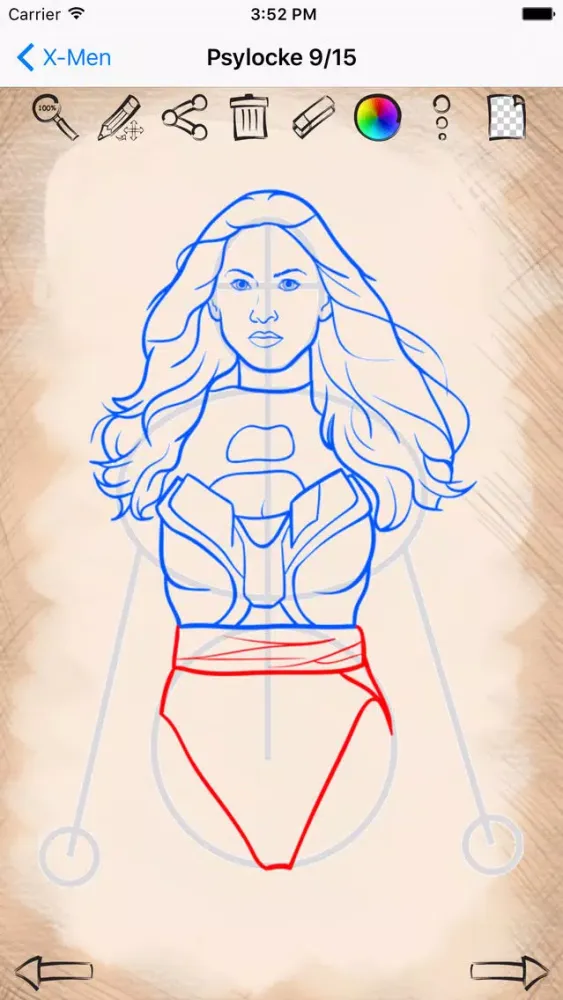 Capturas de tela do Drawing for X-Men