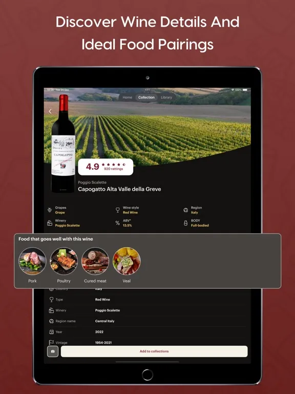 ภาพหน้าจอของ AI Wine Scanner Wine Rating iPad 