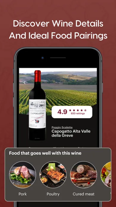 ภาพหน้าจอของ AI Wine Scanner Wine Rating