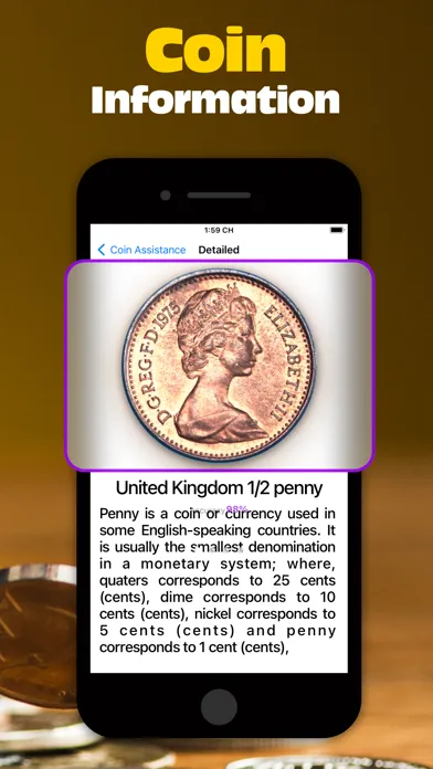 Tangkapan skrin CoinGenie: Identify Coins