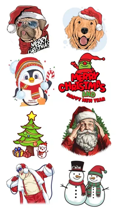 Tangkapan layar Merry Christmas Stickers.