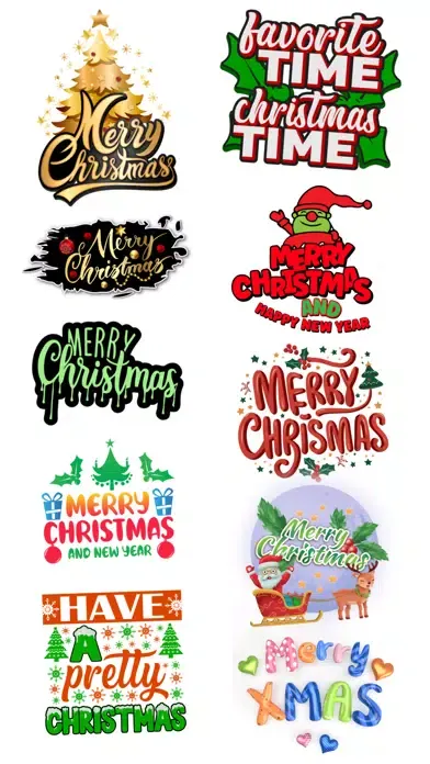 Tangkapan layar Merry Christmas Stickers.