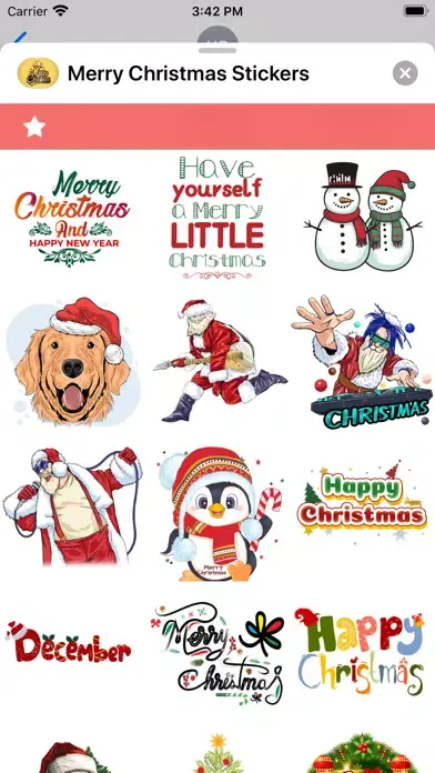 Tangkapan layar Merry Christmas Stickers.