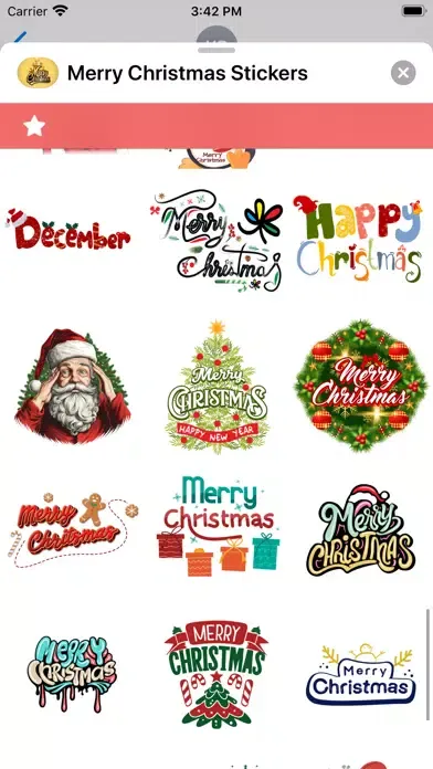 Tangkapan layar Merry Christmas Stickers.