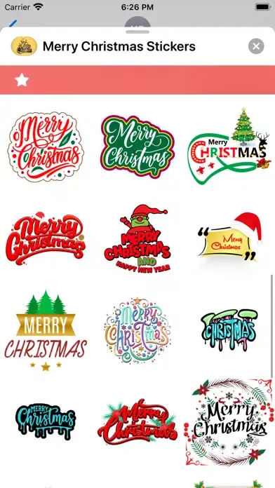 Tangkapan layar Merry Christmas Stickers.