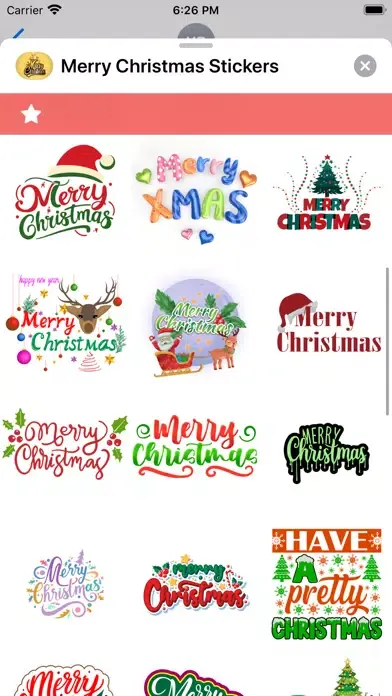 Tangkapan layar Merry Christmas Stickers.