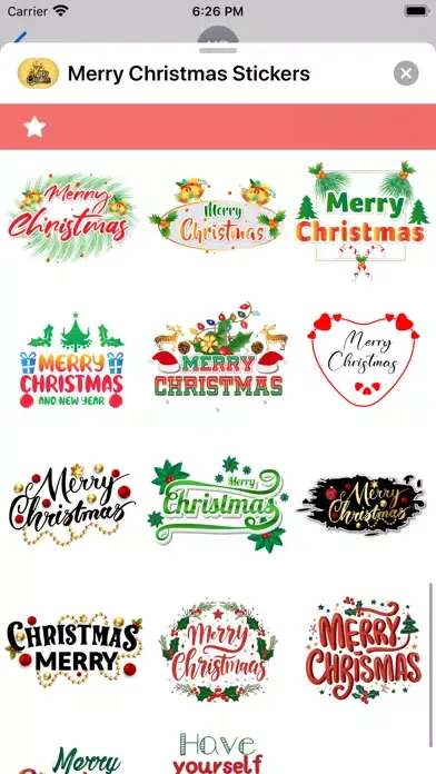Tangkapan layar Merry Christmas Stickers.