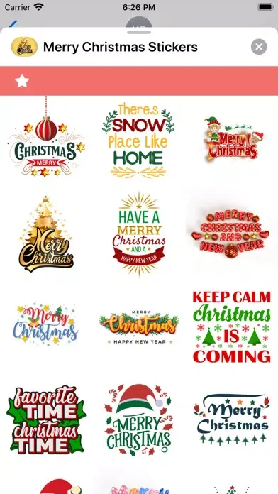 Tangkapan layar Merry Christmas Stickers.