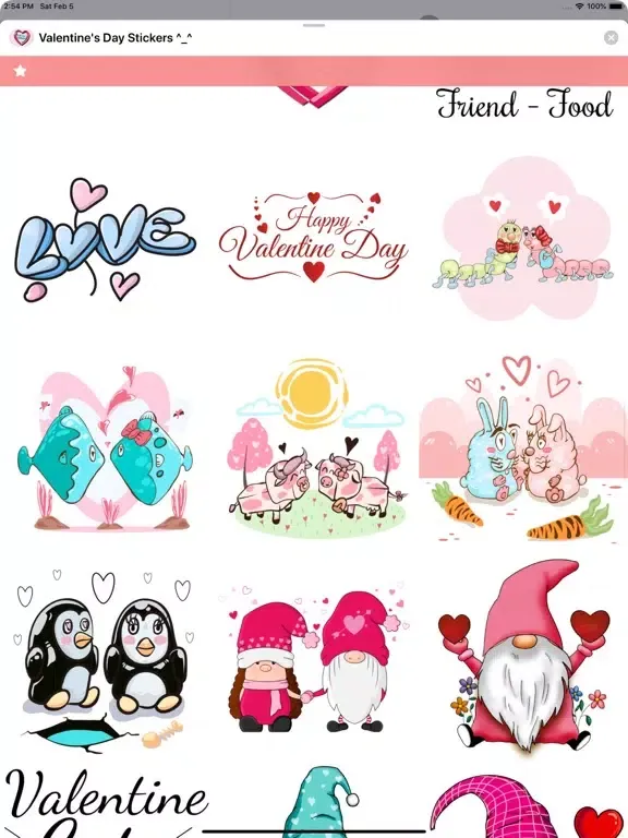Capturas de tela do Valentine's Day Stickers ^_^ iPad 