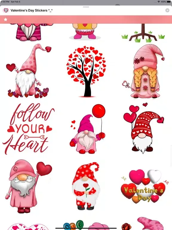 Capturas de tela do Valentine's Day Stickers ^_^ iPad 