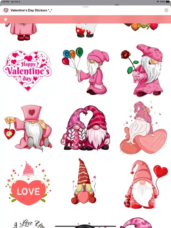 Capturas de tela do Valentine's Day Stickers ^_^ iPad 