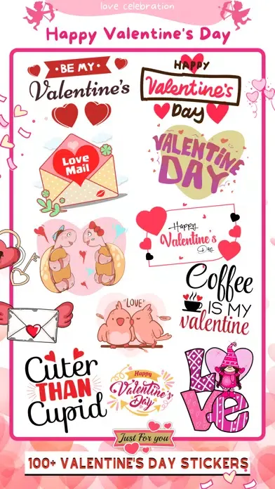 Capturas de tela do Valentine's Day Stickers ^_^