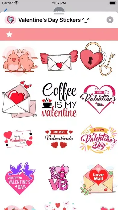 Capturas de tela do Valentine's Day Stickers ^_^
