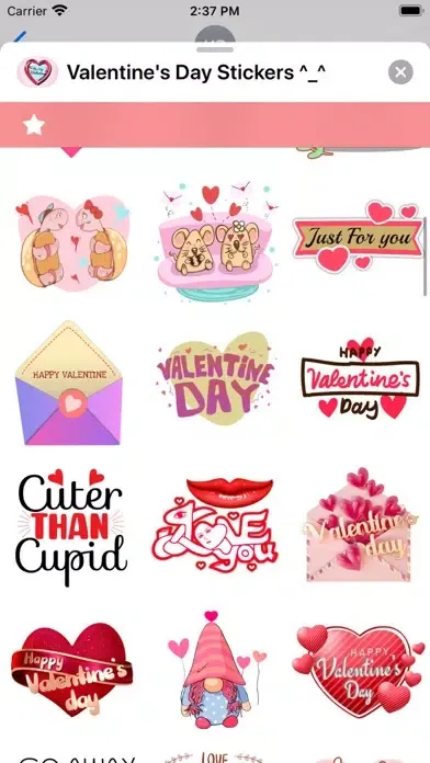 Capturas de tela do Valentine's Day Stickers ^_^