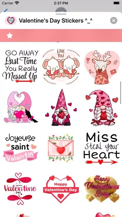 Capturas de tela do Valentine's Day Stickers ^_^