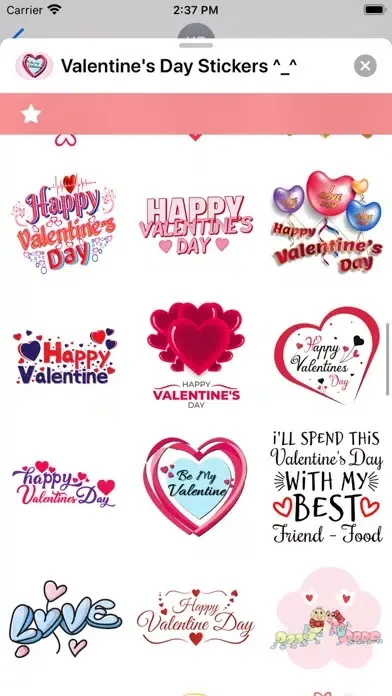 Capturas de tela do Valentine's Day Stickers ^_^