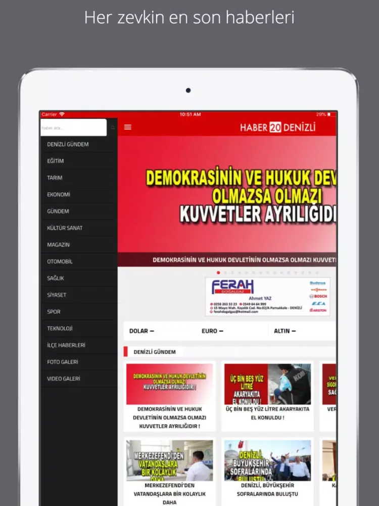 Haber20Denizli iPad  Screenshots