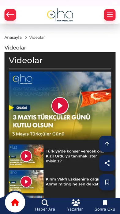Capturas de tela do Kırım Haber Ajansı