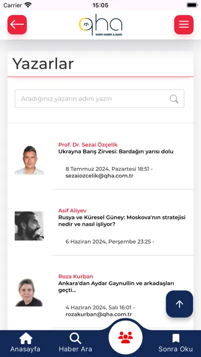 Capturas de tela do Kırım Haber Ajansı
