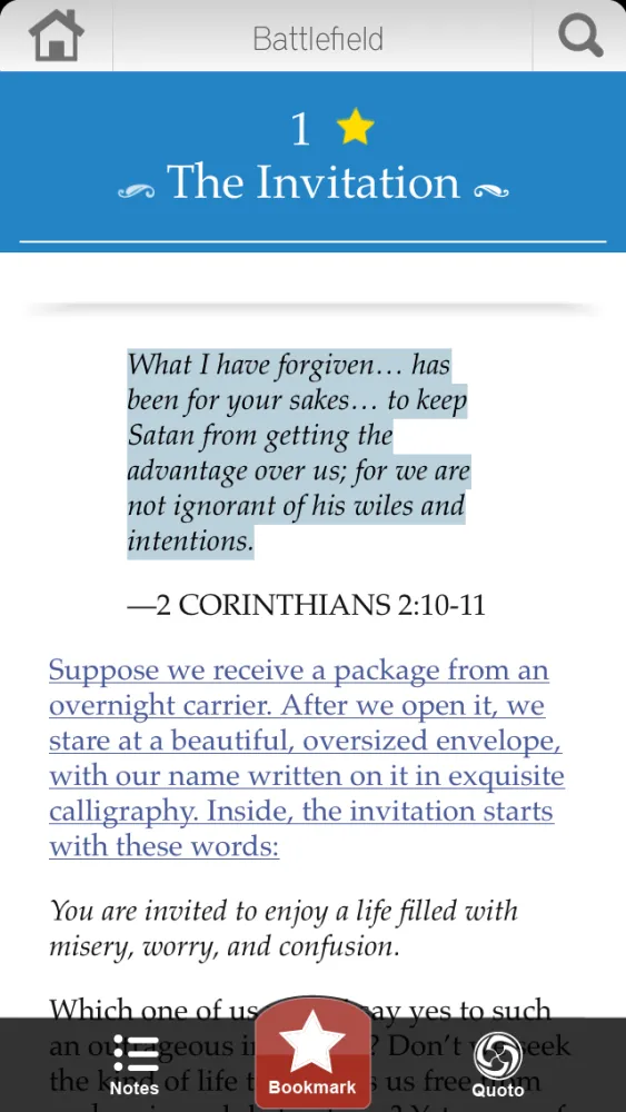 Tangkapan skrin Battlefield of the Mind Devotional