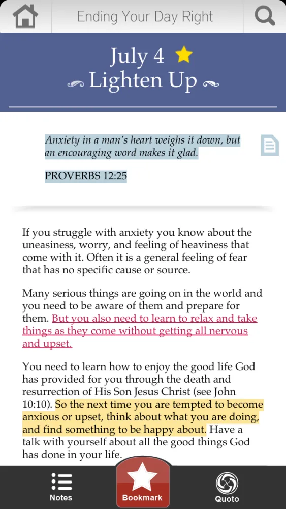 Скриншоты Ending Your Day Right Devotional