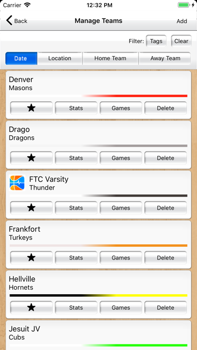 Capturas de tela do Basketball Stat Tracker Live