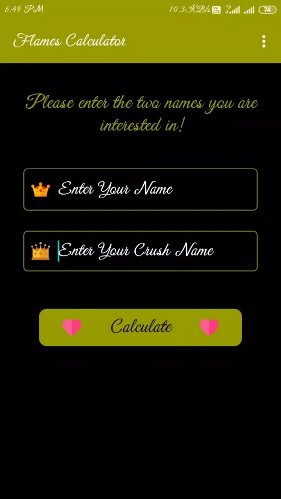 Screenshot di Flames Calculator 2021